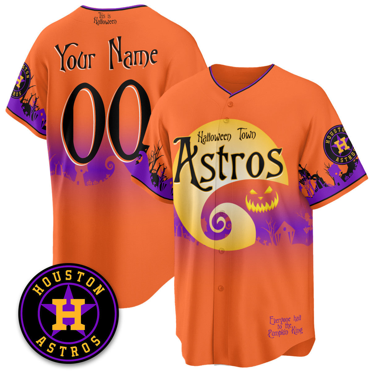 HOU "Halloween Town" Limited Custom Jersey - Stitched-DTD