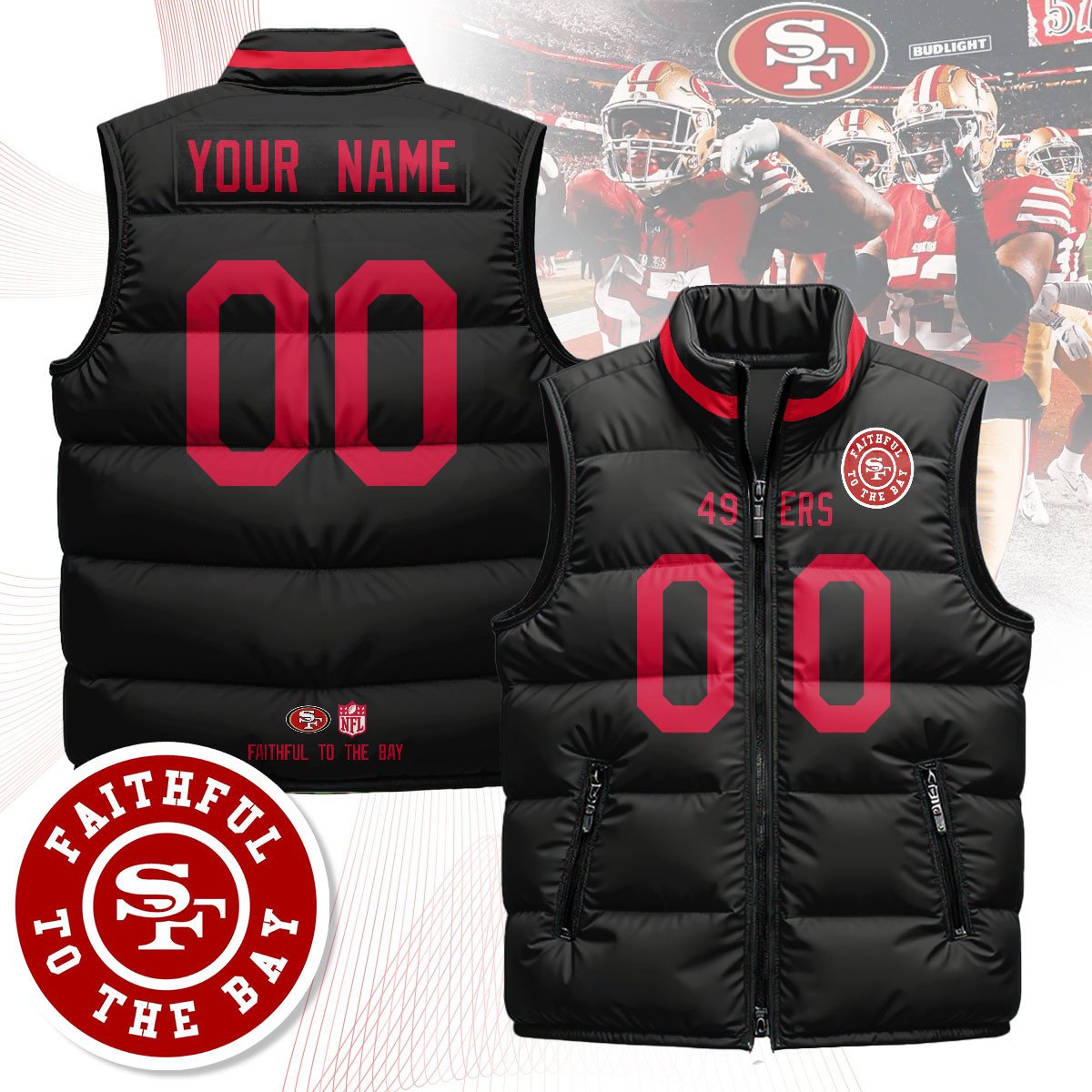 Custom SF Unisex Puffer Vest V1-DTD