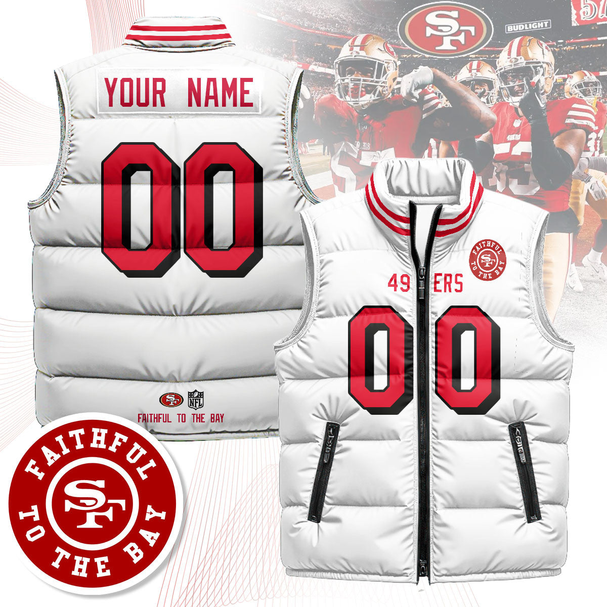 Custom SF Unisex Puffer Vest V1-DTD