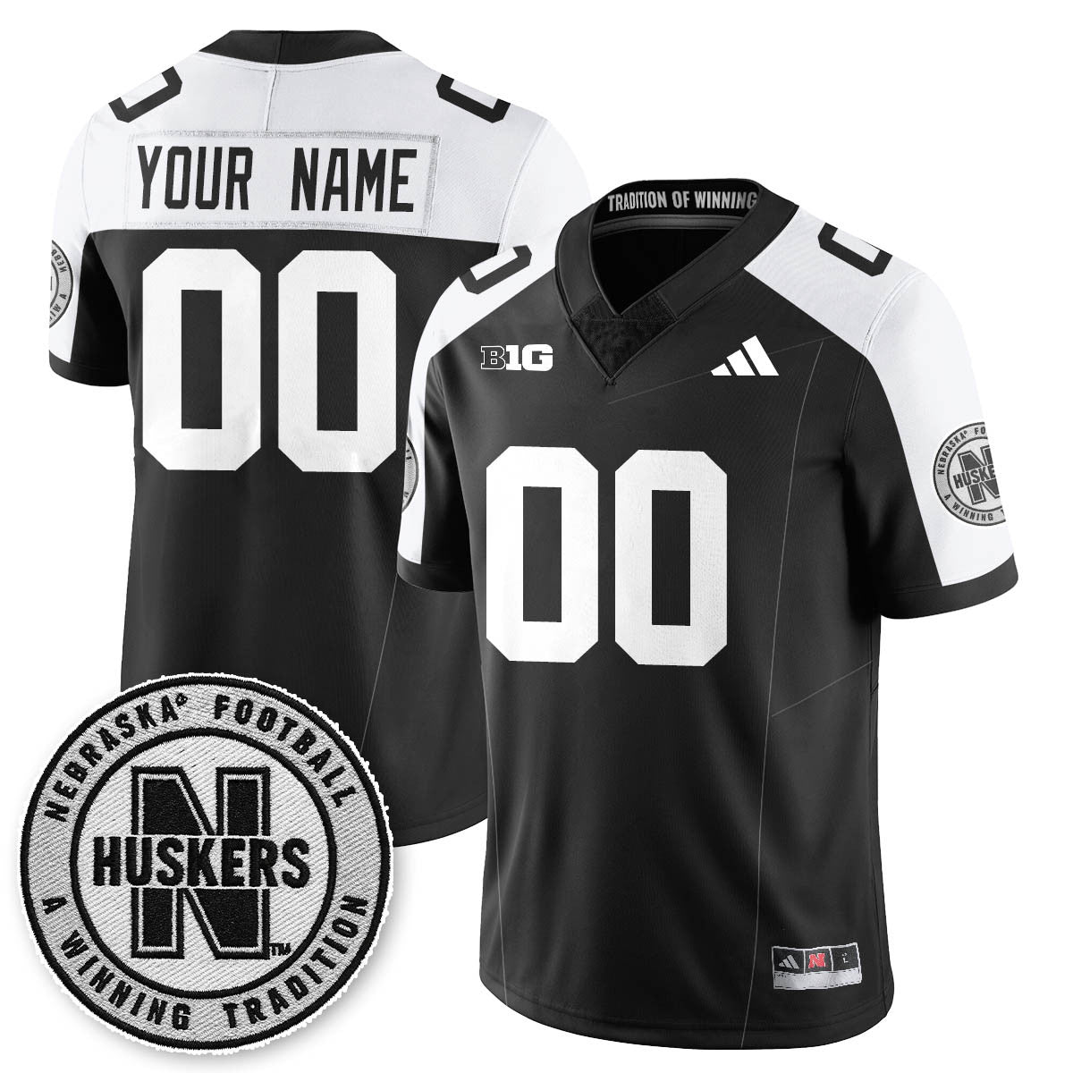 Custom Nebraska Football 2025 "Blackout" Jersey - All Stitched-DTD