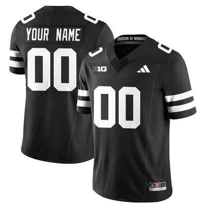 Custom Nebraska Football 2025 "Blackout" Jersey - All Stitched-DTD