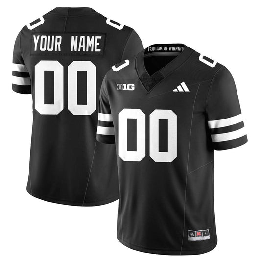 Custom Nebraska Football 2025 "Blackout" Jersey - All Stitched-DTD