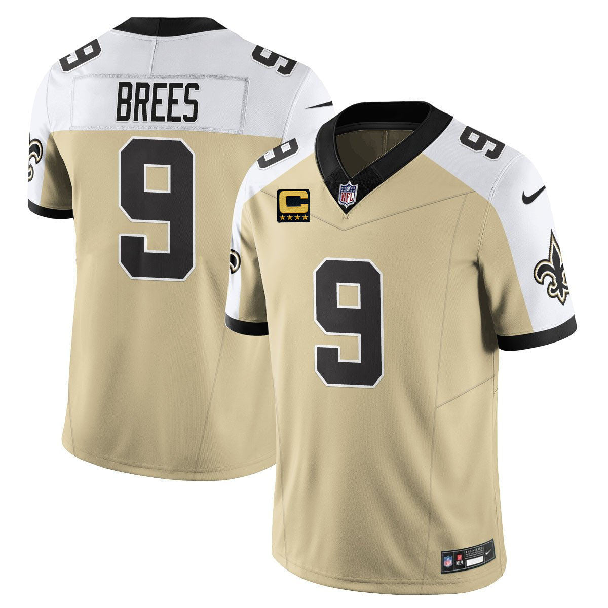NO Golds Alternate Patch "C" Vapor Limited Jersey - All Stitched-DTD
