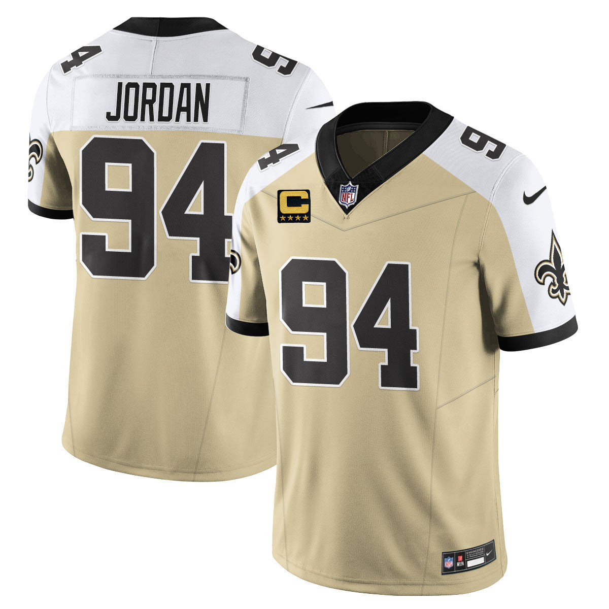 NO Golds Alternate Patch "C" Vapor Limited Jersey - All Stitched-DTD