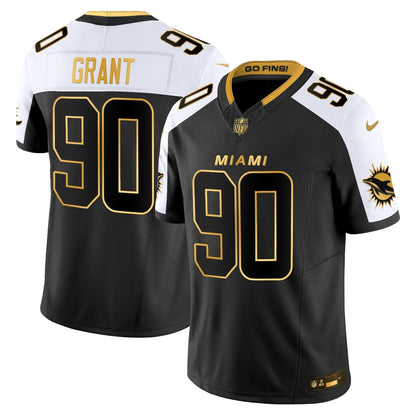 Men's Miami Dolphins 2025 "Rivalries" Gold Vapor Limited Jersey - All Stitched