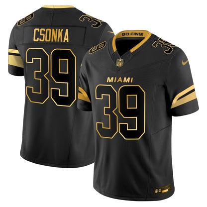 Men's Miami Dolphins 2025 "Rivalries" Gold Vapor Limited Jersey - All Stitched