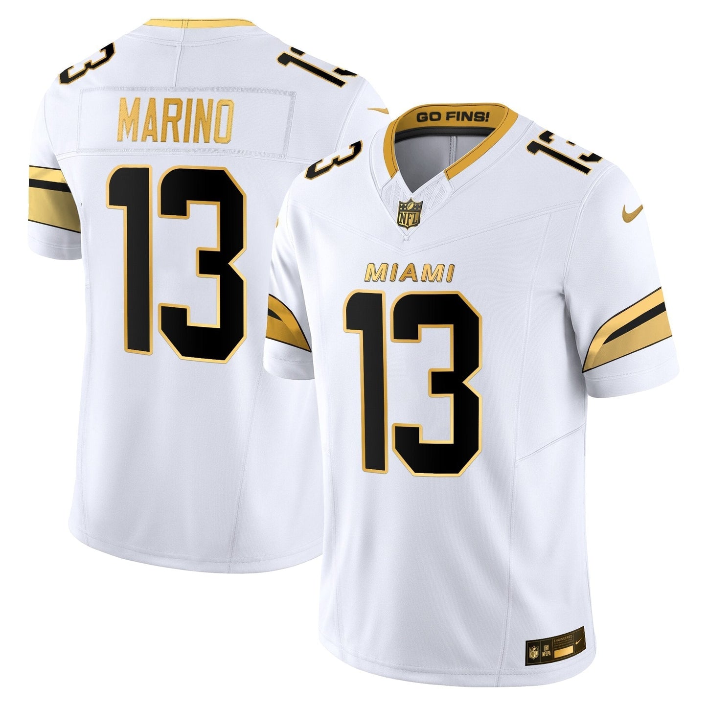 Men's Miami Dolphins 2025 "Rivalries" Gold Vapor Limited Jersey - All Stitched