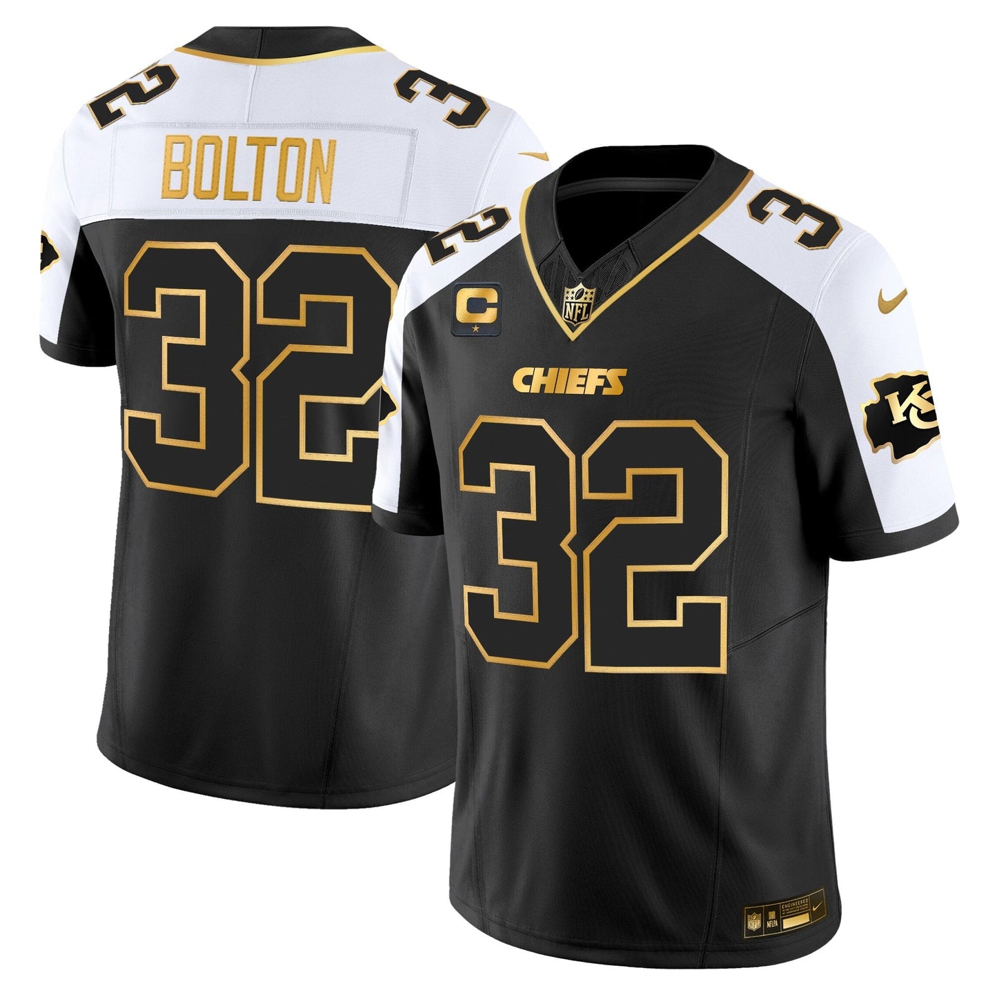 Men's Kansas City Chiefs 2025 Gold Vapor Limited Jersey - All Stitched