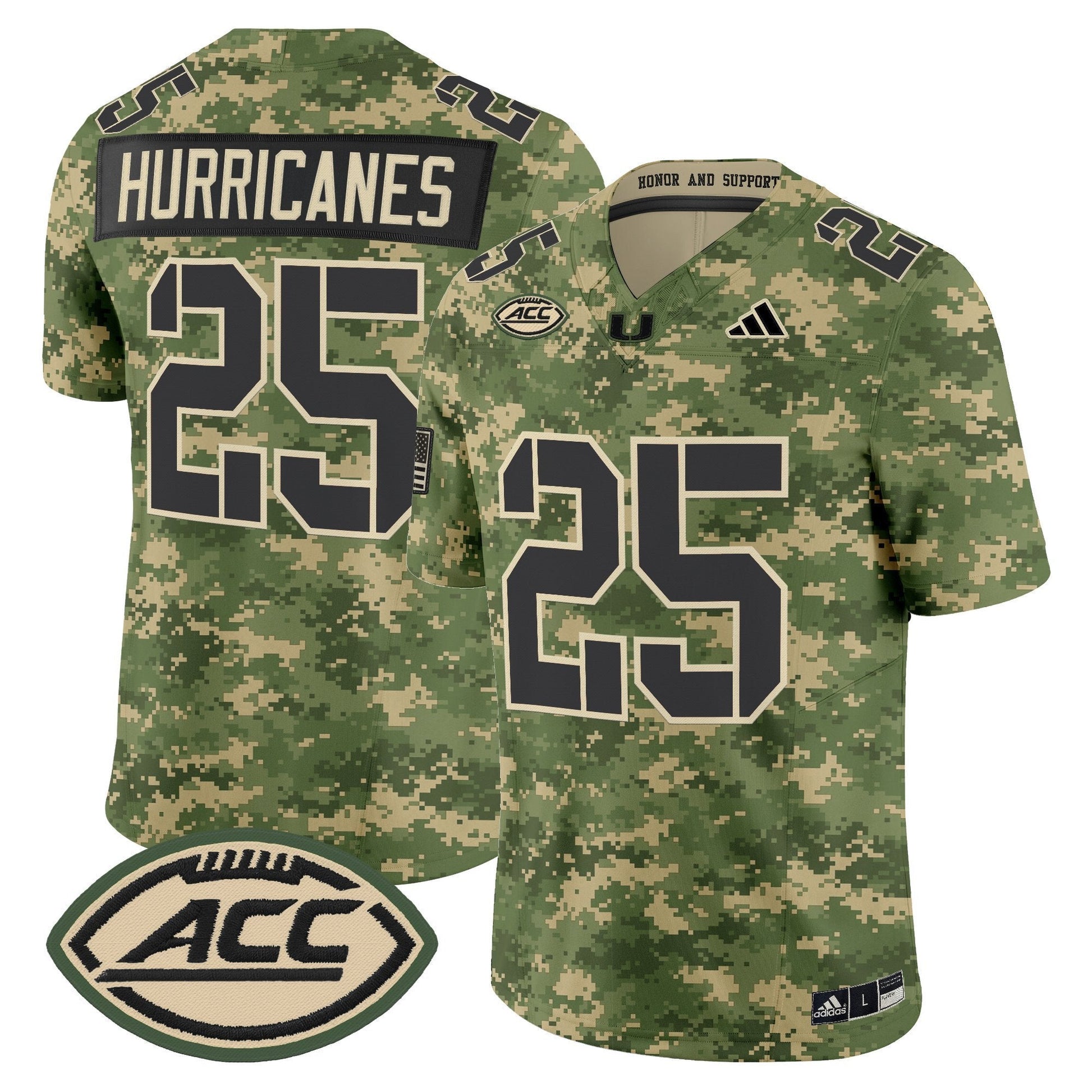 Miami Hurricanes 2025 'Honor and Support' Vapor Limited Jersey - All Stitched