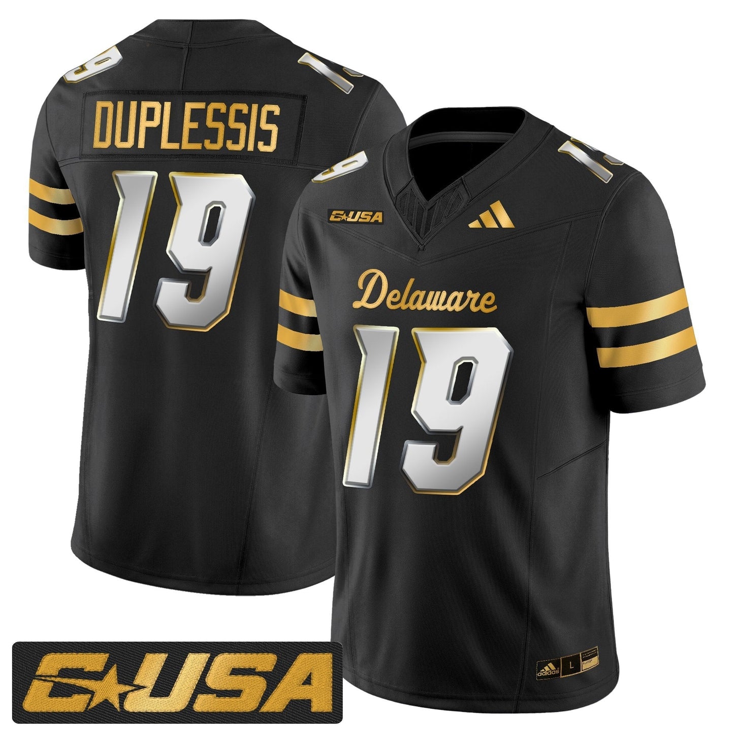 Men's Delaware Blue Hens 2025 Gold Vapor Limited Jersey - All Stitched