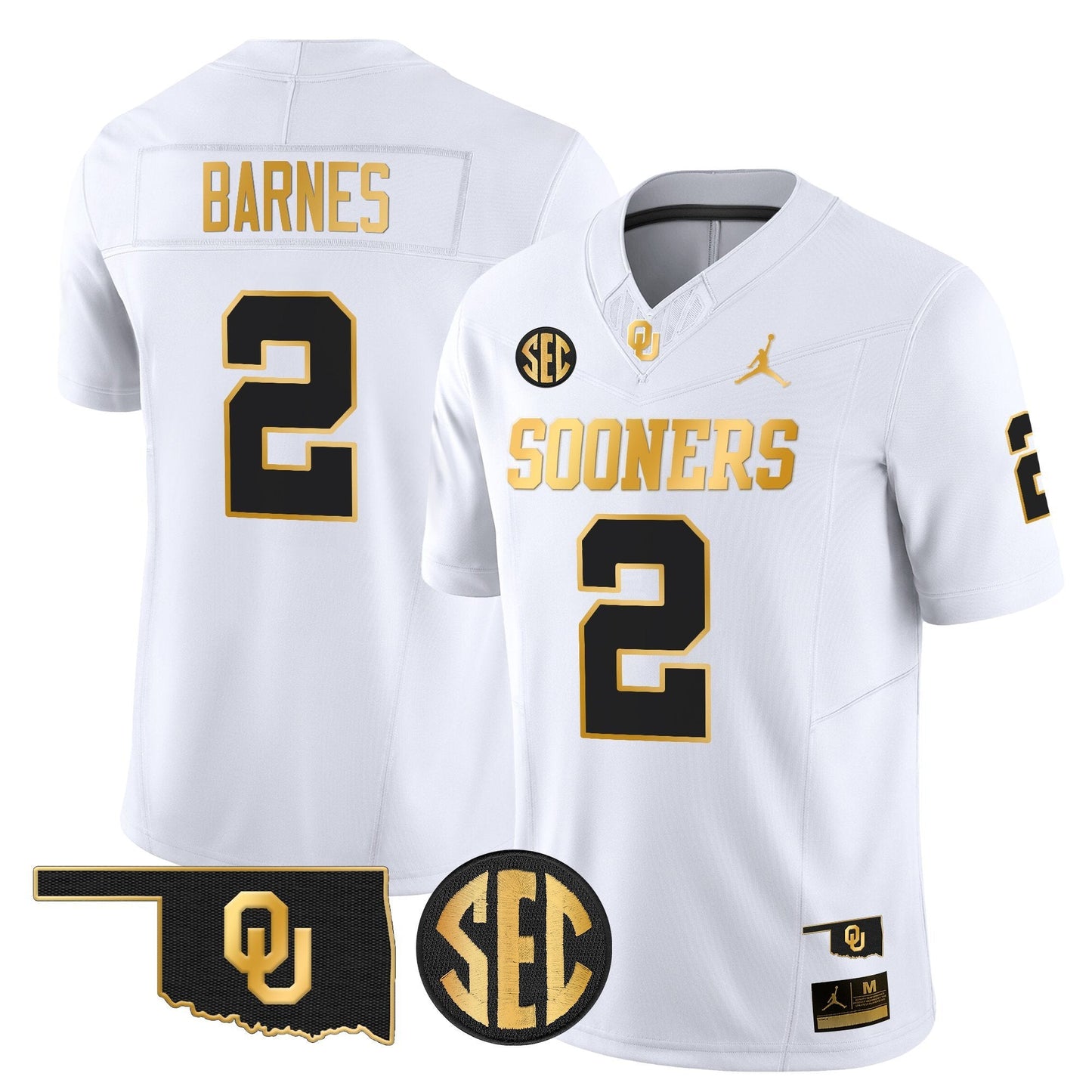 Men's Oklahoma Sooners 2025 Gold Vapor Limited Jersey - All Stitched