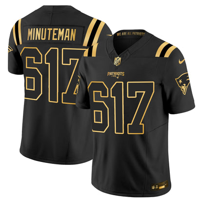 Men's New England Patriots 2025 Gold Vapor Limited Jersey - All Stitched