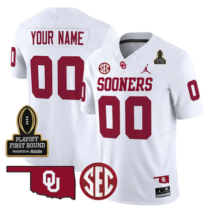 Custom OU 2025 Playoff First Round Patch Jersey - All Stitched-DTD