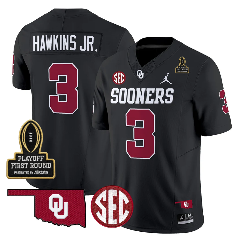 OU 2025 Playoff First Round Patch Jersey - All Stitched-DTD