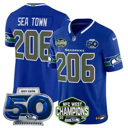 SEA 2026 NFC West Champions Limited Jersey - 50th Season Patch - All Stitched-DTD