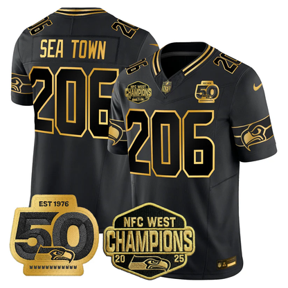 SEA 2026 NFC West Champions Limited Jersey - 50th Season Patch - All Stitched-DTD