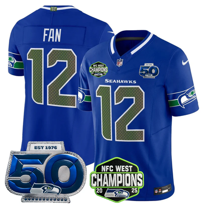 SEA 2026 NFC West Champions Limited Jersey - 50th Season Patch - All Stitched-DTD