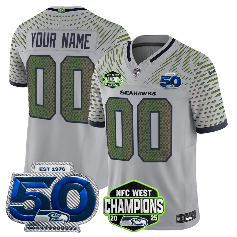 Custom SEA 2026 NFC West Champions Limited Jersey - 50th Season Patch - All Stitched-DTD