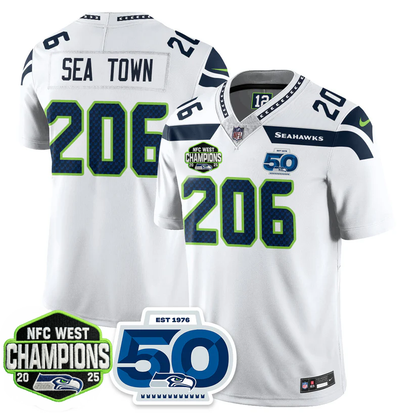 SEA 2026 NFC West Champions Limited Jersey - 50th Season Patch - All Stitched-DTD