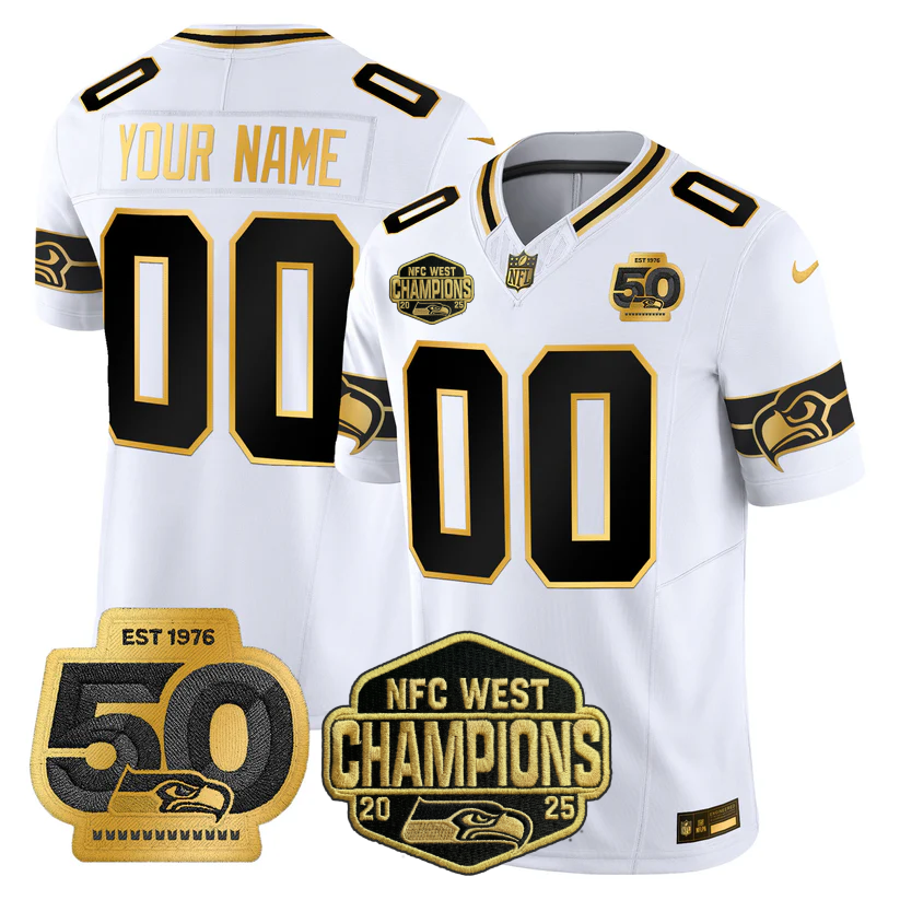 Custom SEA 2026 NFC West Champions Limited Jersey - 50th Season Patch - All Stitched-DTD