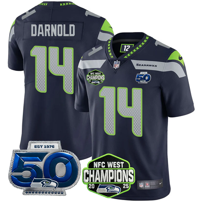 SEA 2026 NFC West Champions Limited Jersey - 50th Season Patch - All Stitched-DTD