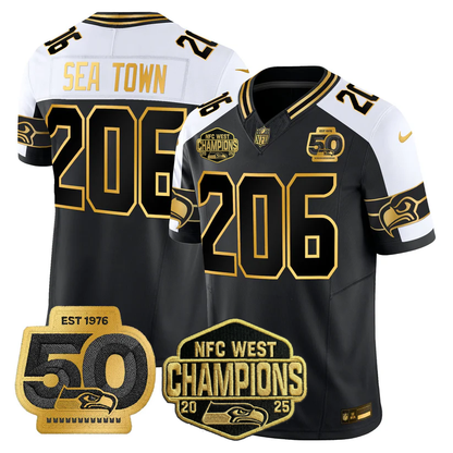 SEA 2026 NFC West Champions Limited Jersey - 50th Season Patch - All Stitched-DTD
