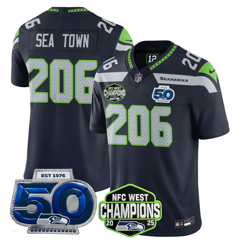 SEA 2026 NFC West Champions Limited Jersey - 50th Season Patch - All Stitched-DTD