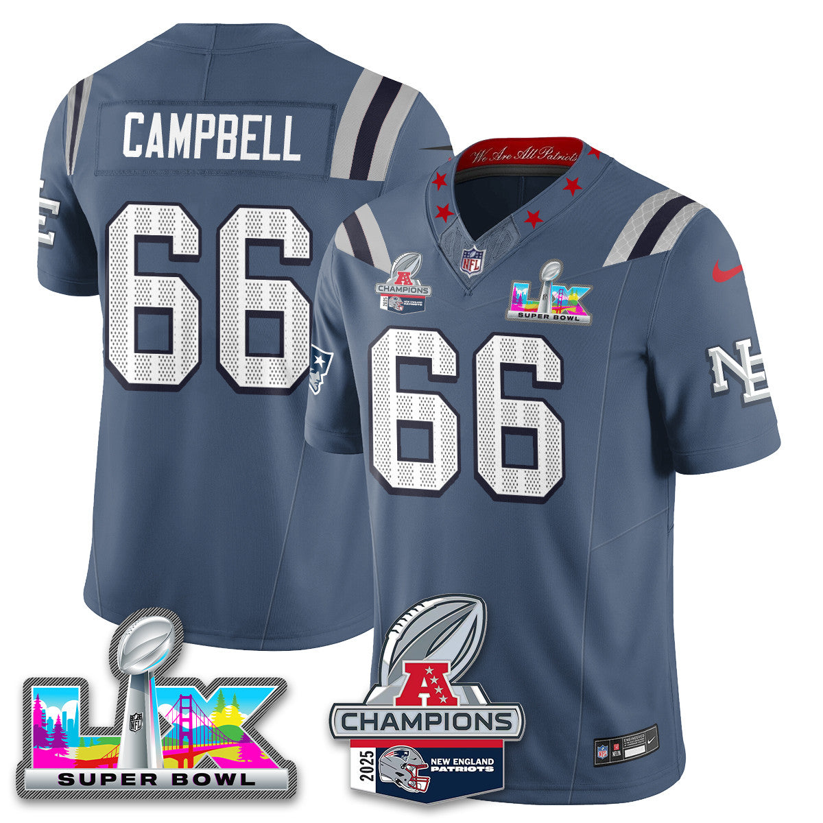 NE 2025 AFC Champions Vapor Limited Jersey V2 - All Stitched