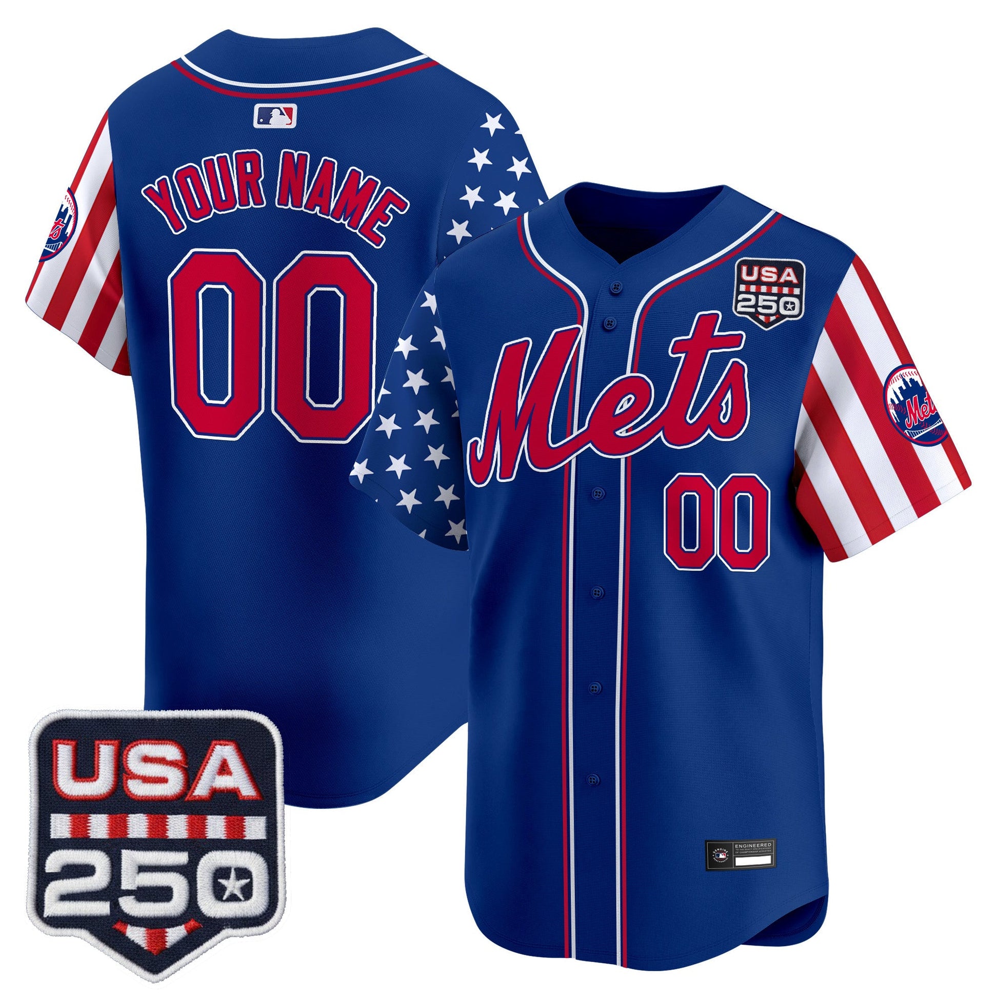 New York Mets "America250 Edition" Vapor Premier Limited Custom Jersey - All Stitched