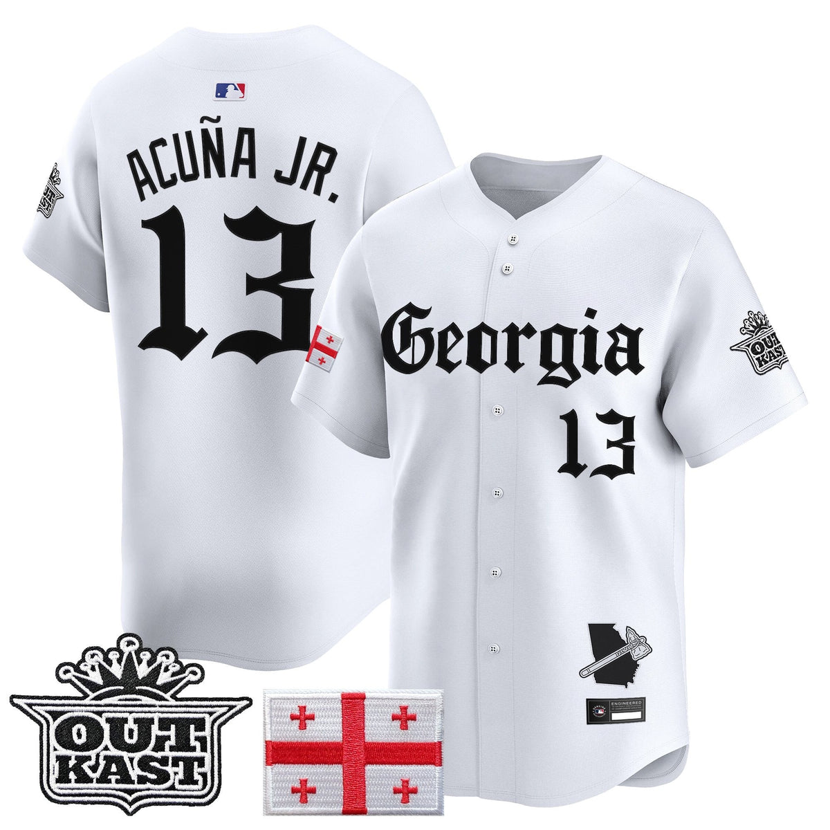 Men's Atlanta Braves 'Georgia x Outkast Gothic Edition' Vapor Premier Limited Jersey - All Stitched