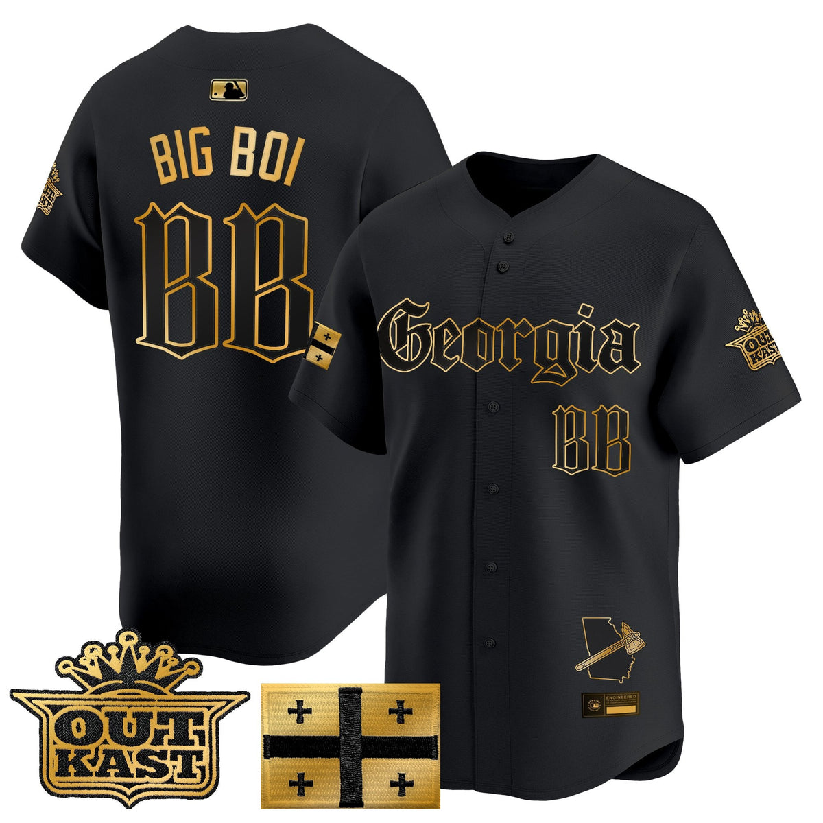 Men's Atlanta Braves 'Georgia x Outkast Gothic Edition' Vapor Premier Limited Jersey - All Stitched