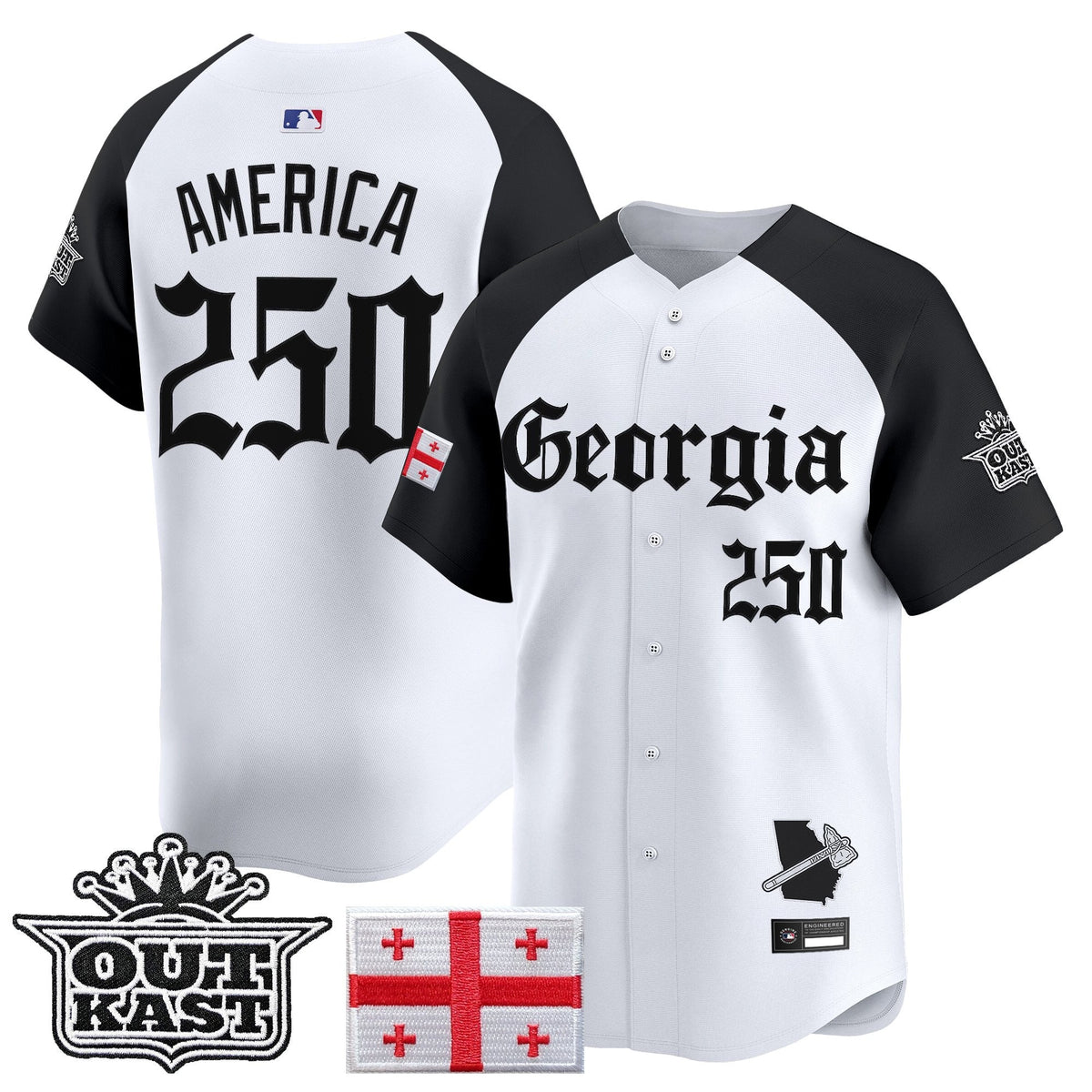 Men's Atlanta Braves 'Georgia x Outkast Gothic Edition' Vapor Premier Limited Jersey - All Stitched