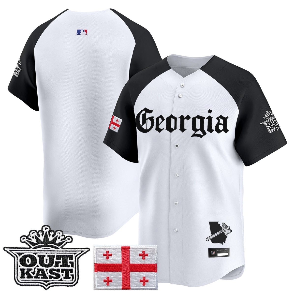 Men's Atlanta Braves 'Georgia x Outkast Gothic Edition' Vapor Premier Limited Jersey - All Stitched