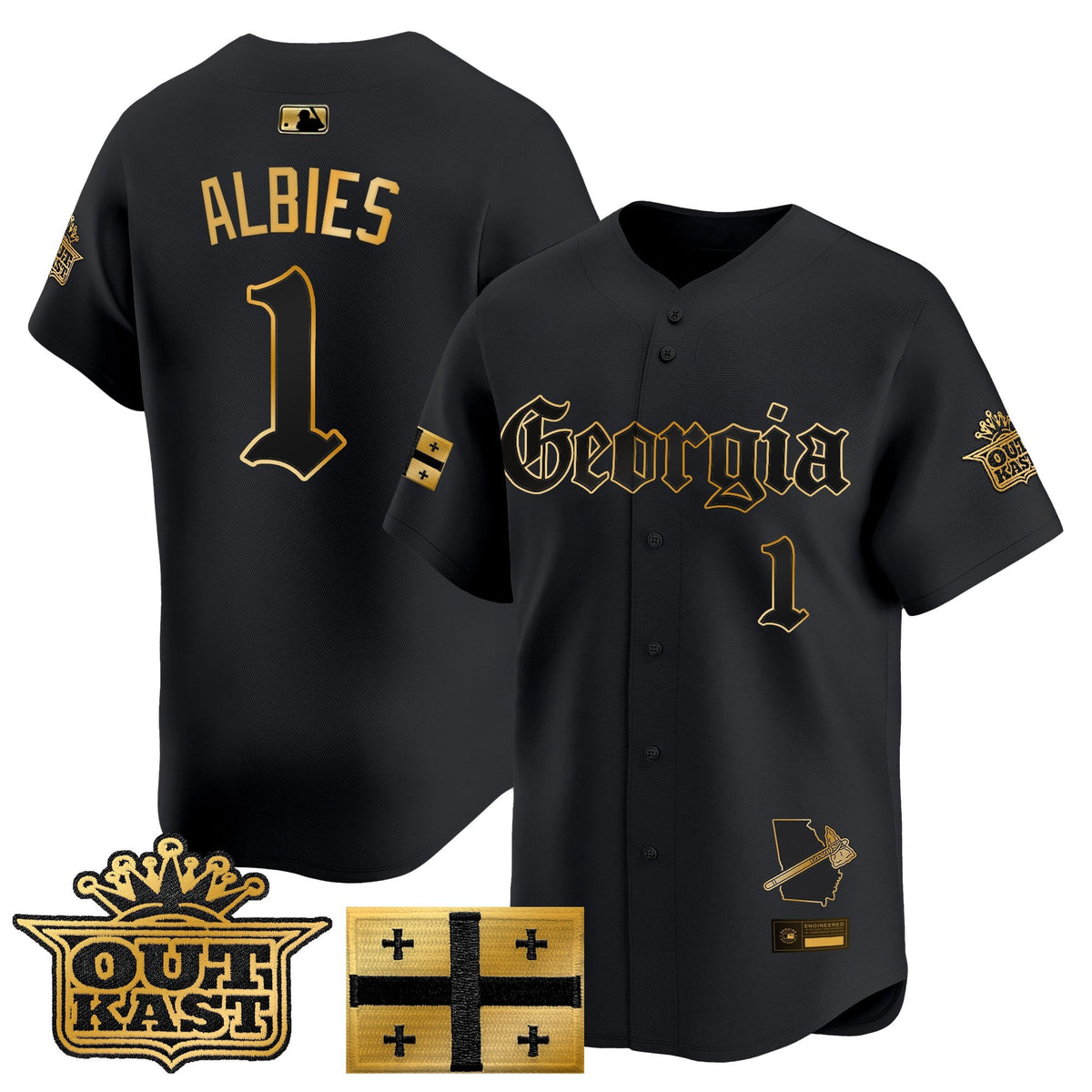 Men's Atlanta Braves 'Georgia x Outkast Gothic Edition' Vapor Premier Limited Jersey - All Stitched