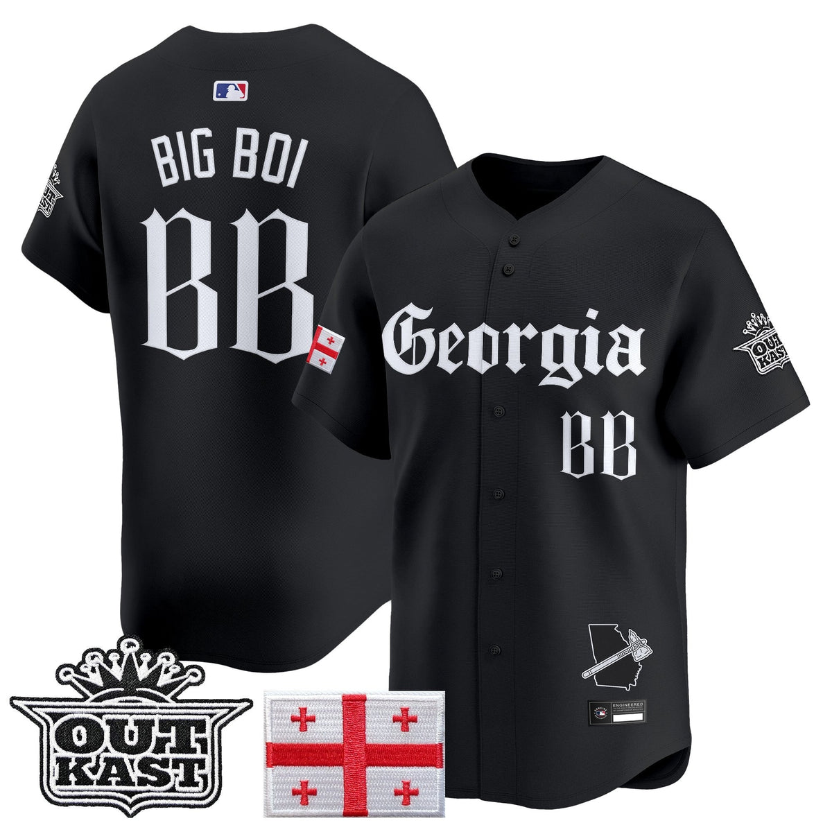 Men's Atlanta Braves 'Georgia x Outkast Gothic Edition' Vapor Premier Limited Jersey - All Stitched