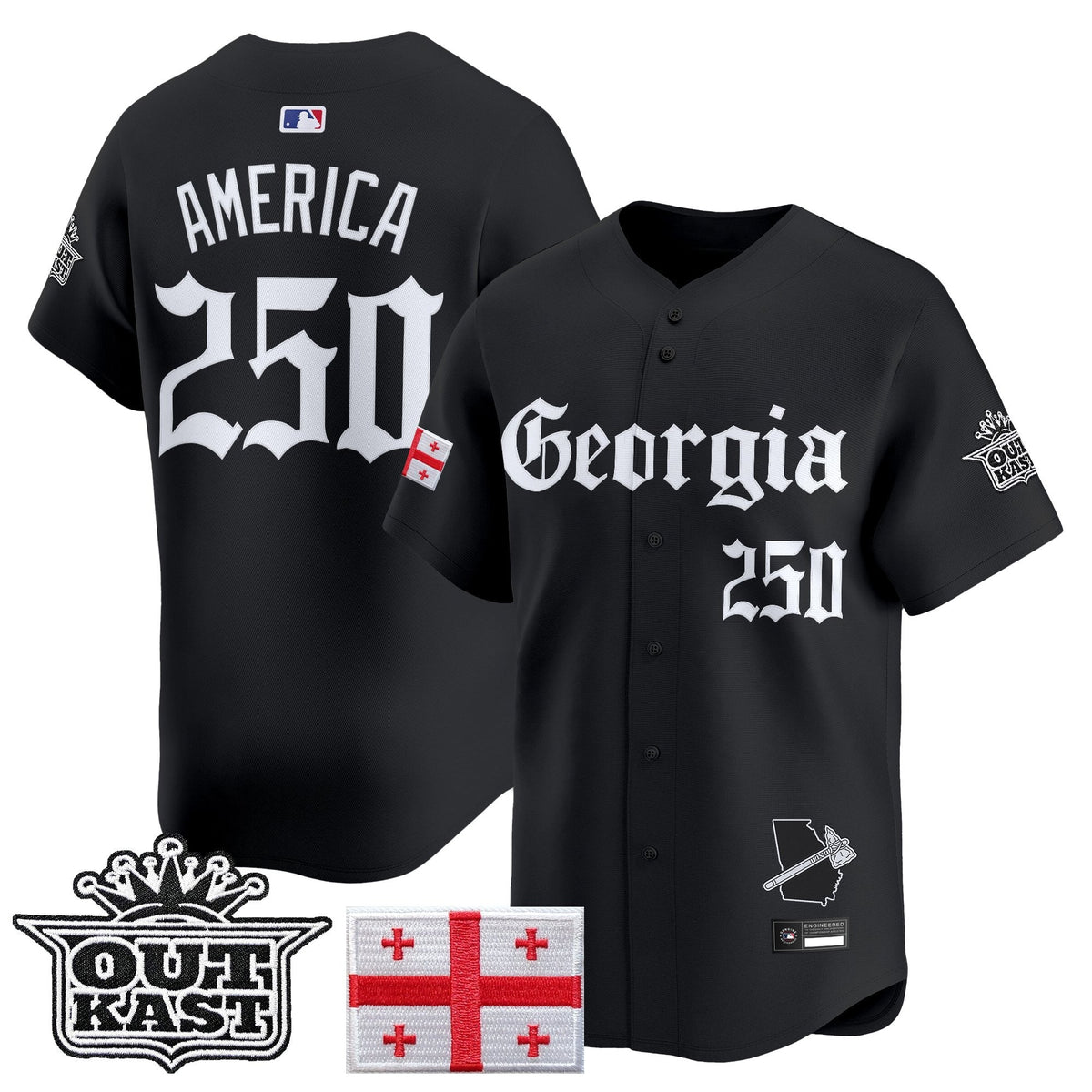 Men's Atlanta Braves 'Georgia x Outkast Gothic Edition' Vapor Premier Limited Jersey - All Stitched