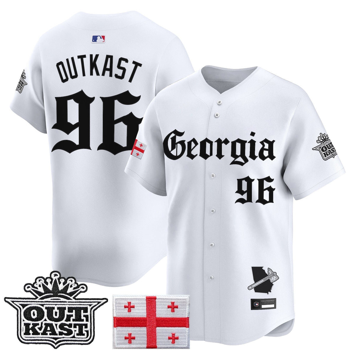 Men's Atlanta Braves 'Georgia x Outkast Gothic Edition' Vapor Premier Limited Jersey - All Stitched