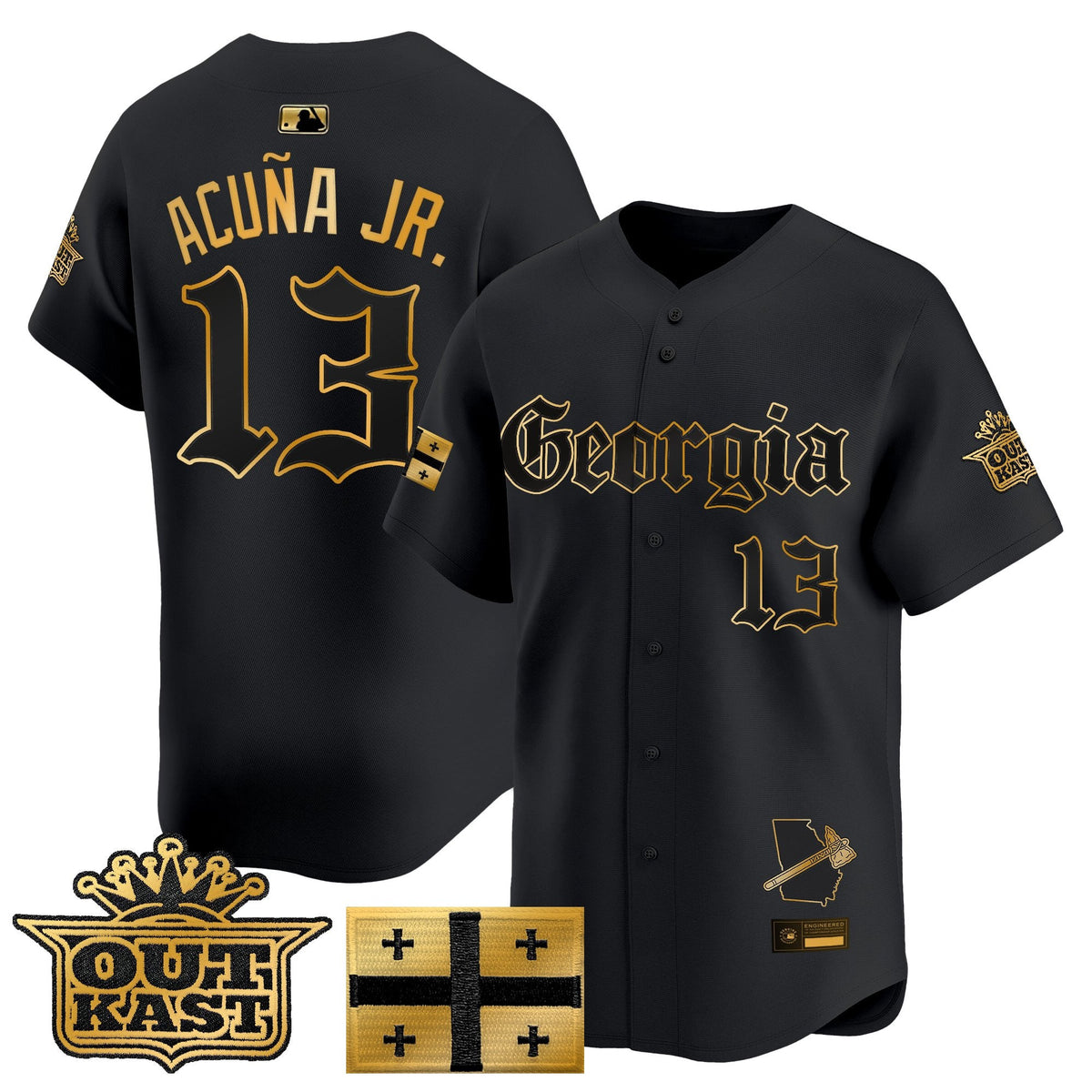 Men's Atlanta Braves 'Georgia x Outkast Gothic Edition' Vapor Premier Limited Jersey - All Stitched