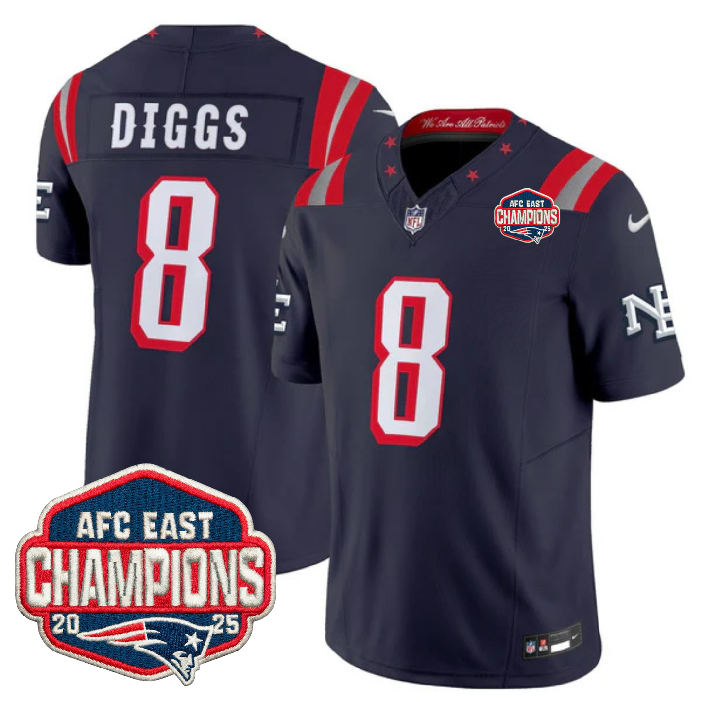 NE 2025 "Rivalries" AFC East Champions Vapor Limited Jersey - All Stitched-DTD