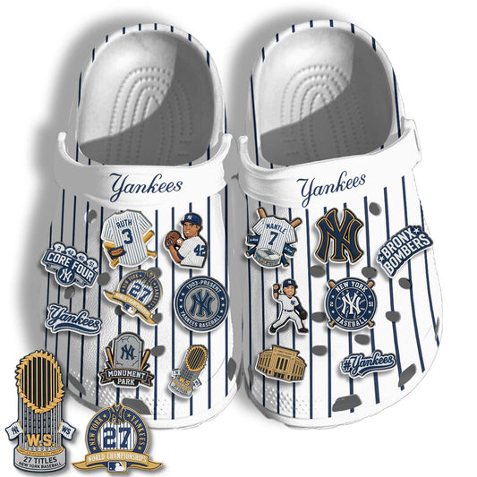 NY World Series White clogs - Charms Gift Set-DTD