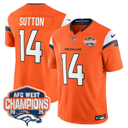 DEN AFC West Champions Patch Vapor Limited Jersey V2 - All Stitched-DTD
