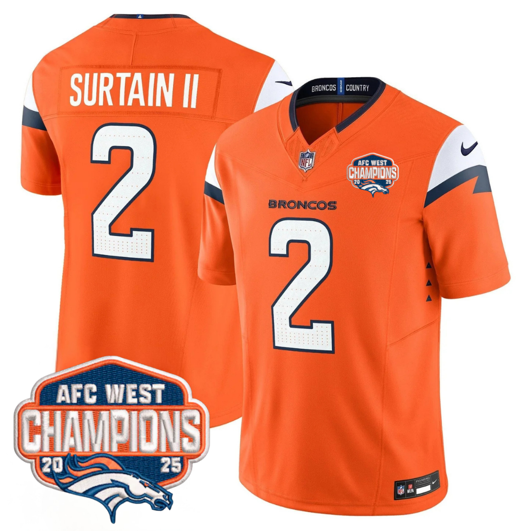 DEN AFC West Champions Patch Vapor Limited Jersey V2 - All Stitched-DTD