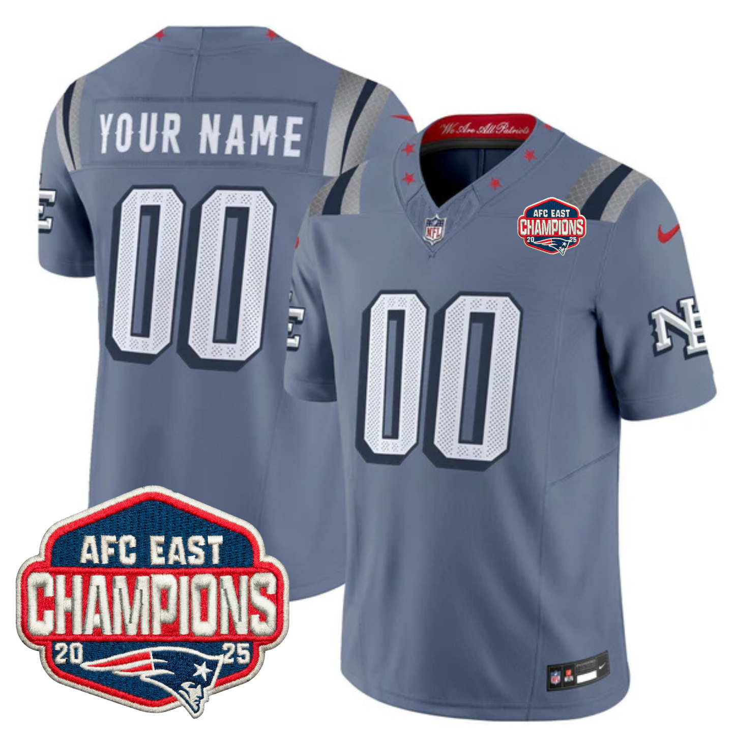 NE 2025 "Rivalries" AFC East Champions Vapor Limited Custom Jersey - All Stitched-DTD
