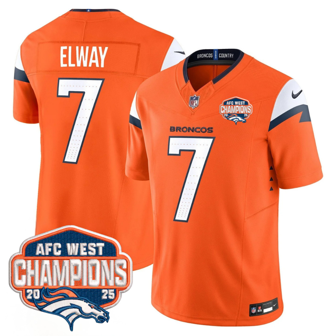 DEN AFC West Champions Patch Vapor Limited Jersey V2 - All Stitched-DTD