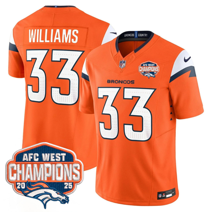 DEN AFC West Champions Patch Vapor Limited Jersey V2 - All Stitched-DTD