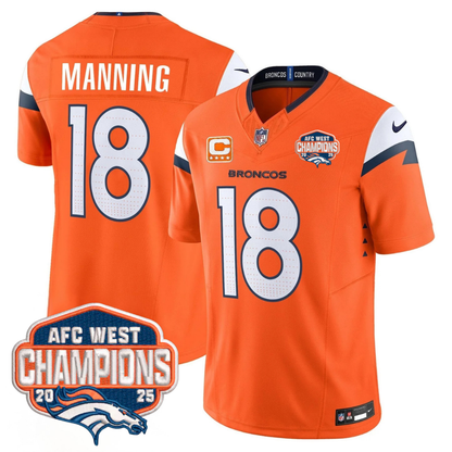 DEN AFC West Champions Patch Vapor Limited Jersey V2 - All Stitched-DTD