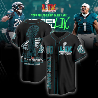 PHI Super Bowl LIX Champions Custom Limited Jersey N3-DTD