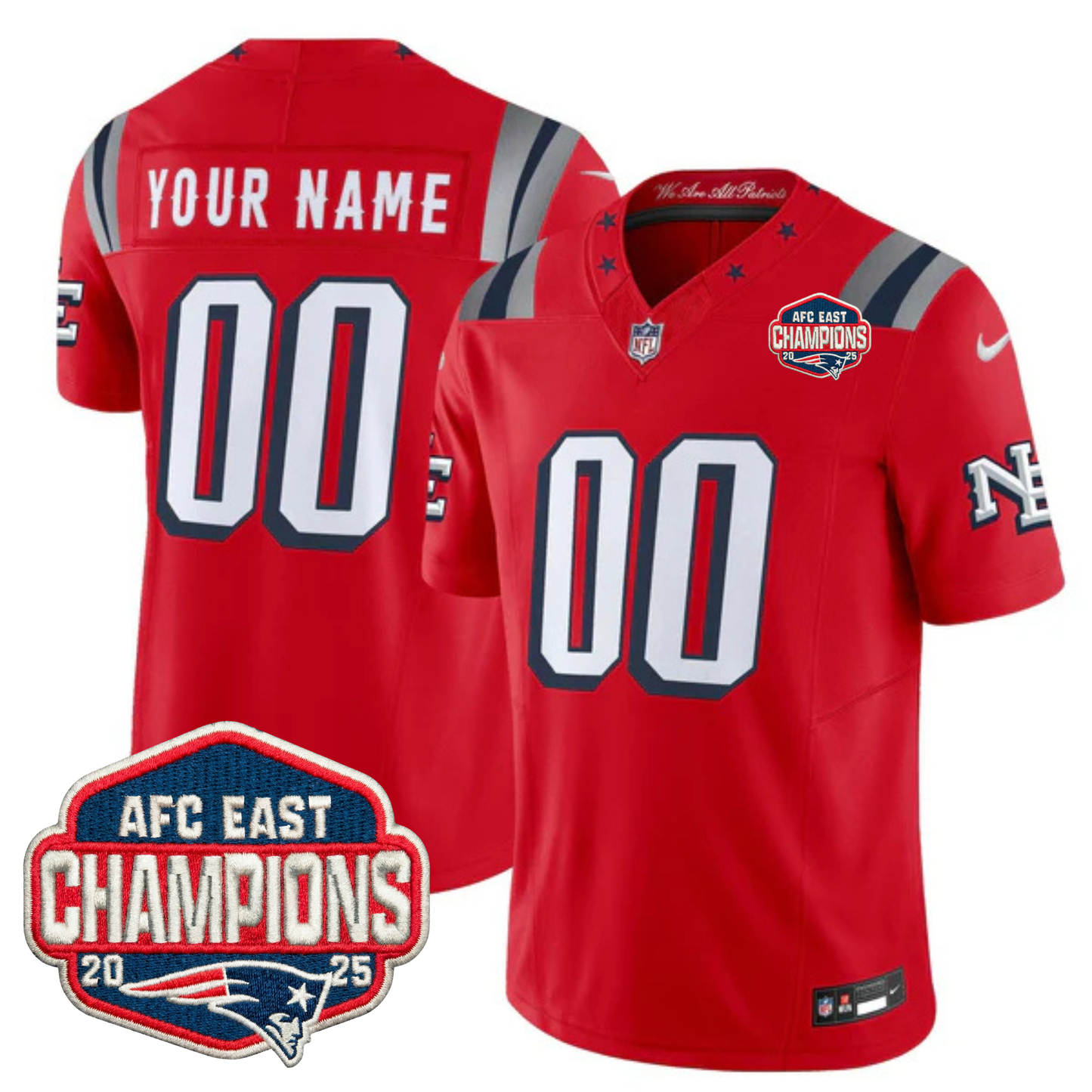 NE 2025 "Rivalries" AFC East Champions Vapor Limited Custom Jersey - All Stitched-DTD