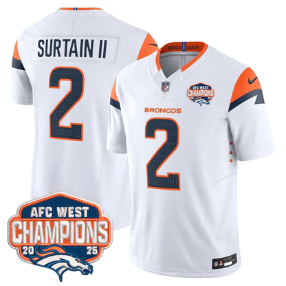 DEN AFC West Champions Patch Vapor Limited Jersey V2 - All Stitched-DTD