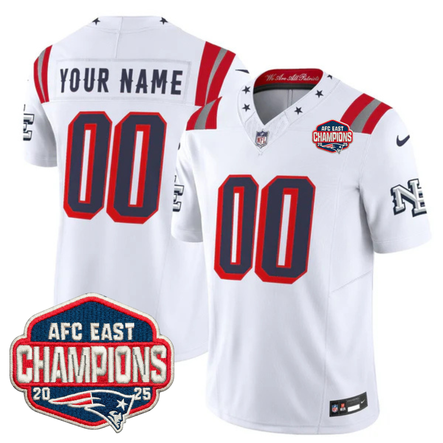 NE 2025 "Rivalries" AFC East Champions Vapor Limited Custom Jersey - All Stitched-DTD